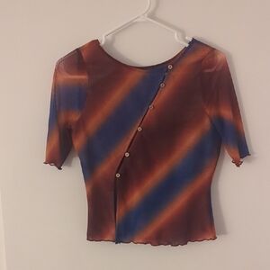 Elegant Multicolor Button-Up Women's Blouse